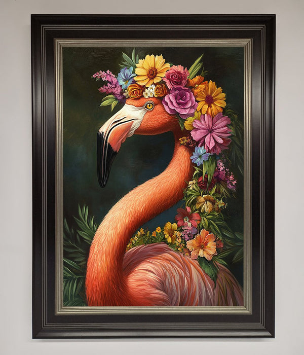 Pink Flamingo Floral Framed Poster - Hi Society