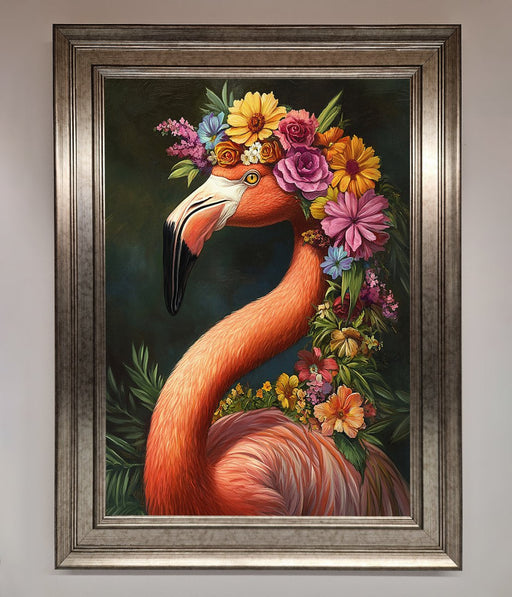 Pink Flamingo Floral Framed Poster - Hi Society