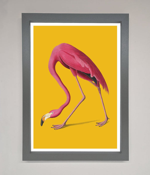 Pink Flamingo On Yellow Framed Print - Hi Society