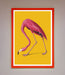 Pink Flamingo On Yellow Framed Print - Hi Society