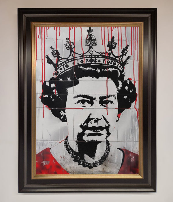 Queen Elizabeth Graffiti Red Blood Framed Poster - Hi Society