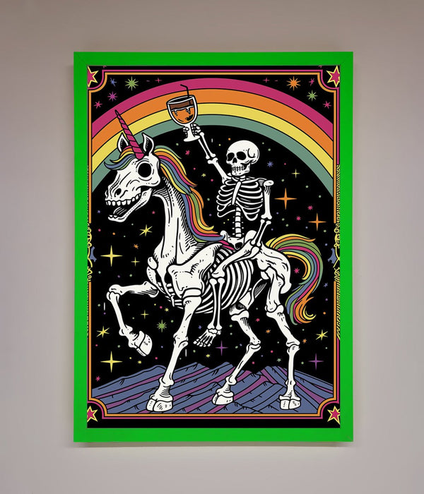 Rainbow Skeleton Framed Wall Art - Hi Society