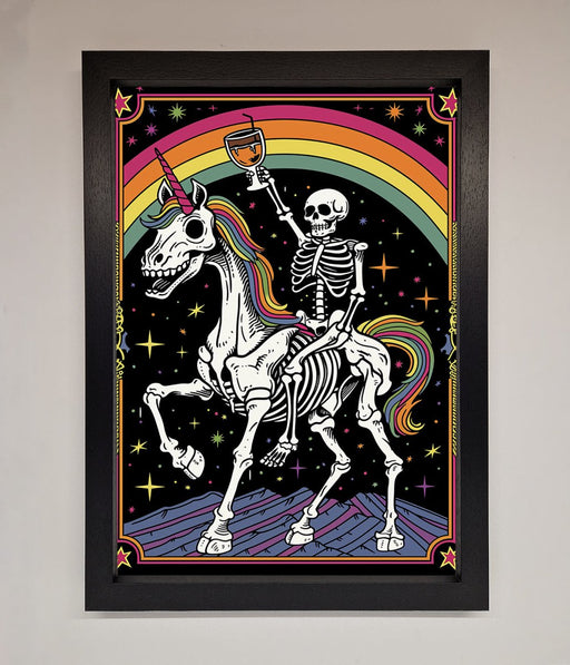 Rainbow Skeleton Framed Wall Art - Hi Society