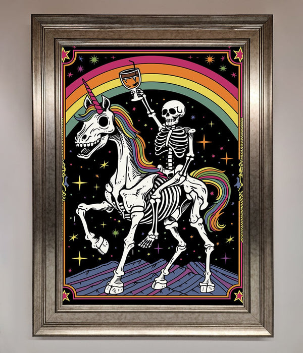 Rainbow Skeleton Framed Wall Art - Hi Society
