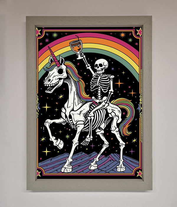 Rainbow Skeleton Framed Wall Art - Hi Society