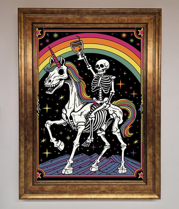 Rainbow Skeleton Framed Wall Art - Hi Society
