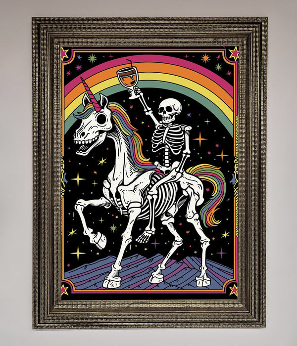 Rainbow Skeleton Framed Wall Art - Hi Society