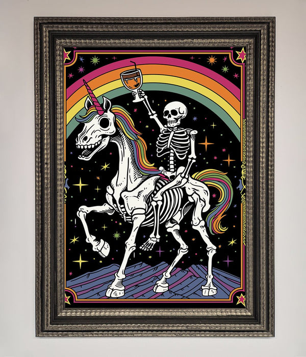 Rainbow Skeleton Framed Wall Art - Hi Society