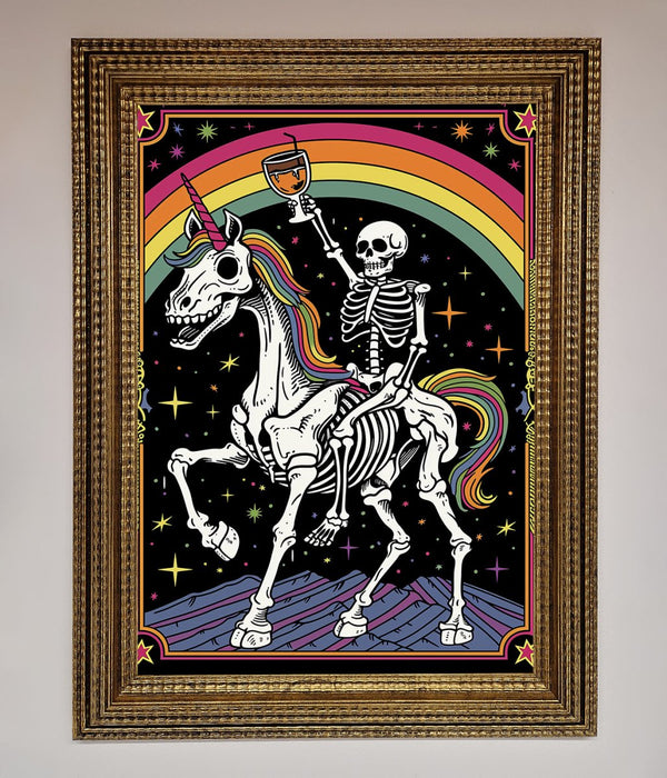 Rainbow Skeleton Framed Wall Art - Hi Society