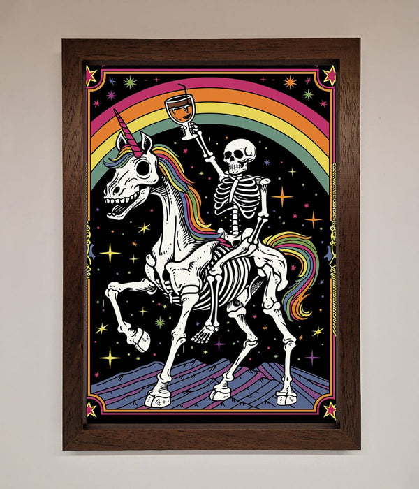 Rainbow Skeleton Framed Wall Art - Hi Society
