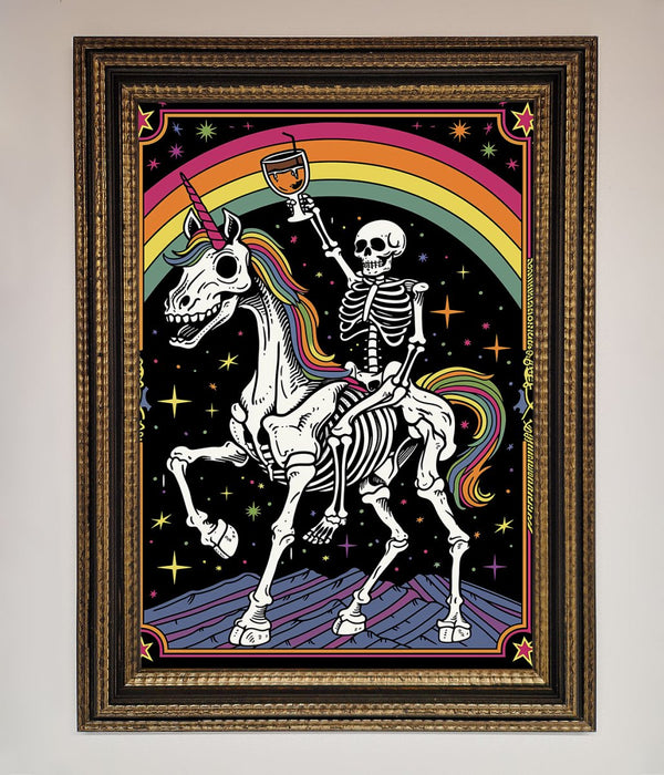 Rainbow Skeleton Framed Wall Art - Hi Society
