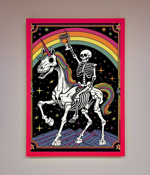 Rainbow Skeleton Framed Wall Art - Hi Society