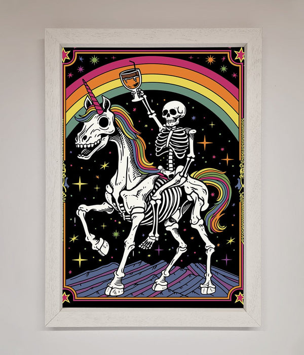 Rainbow Skeleton Framed Wall Art - Hi Society