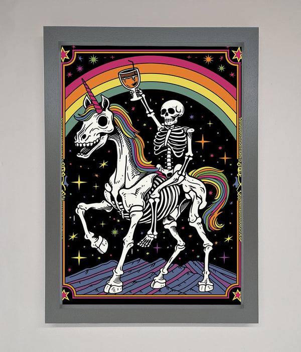 Rainbow Skeleton Framed Wall Art - Hi Society