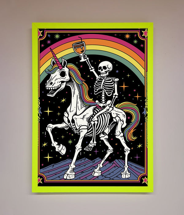 Rainbow Skeleton Framed Wall Art - Hi Society