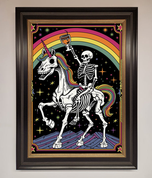 Rainbow Skeleton Framed Wall Art - Hi Society