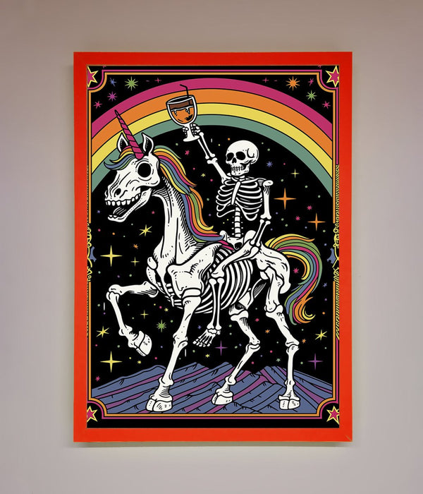 Rainbow Skeleton Framed Wall Art - Hi Society