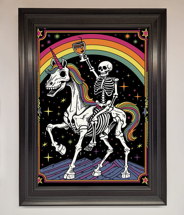Rainbow Skeleton Framed Wall Art - Hi Society