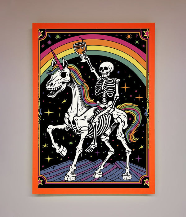 Rainbow Skeleton Framed Wall Art - Hi Society