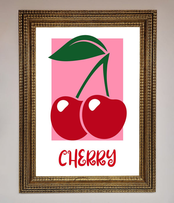 Red Cherries Modern Framed Poster - Hi Society