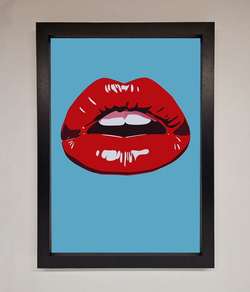 Red Lips Contemporary Framed Poster - Hi Society