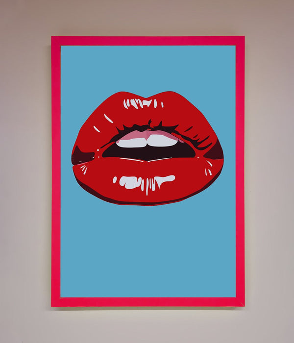 Red Lips Contemporary Framed Poster - Hi Society