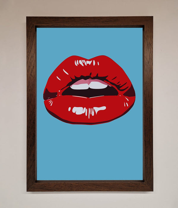 Red Lips Contemporary Framed Poster - Hi Society