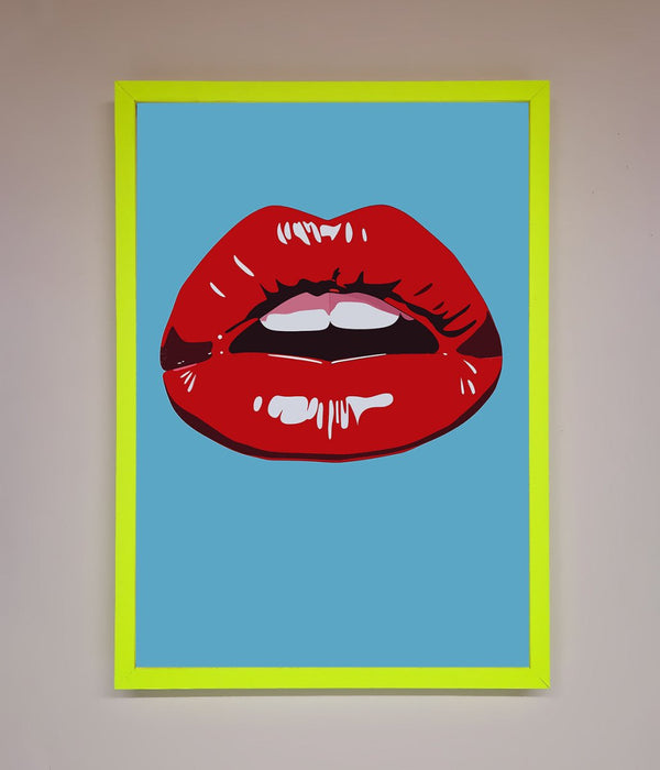 Red Lips Contemporary Framed Poster - Hi Society