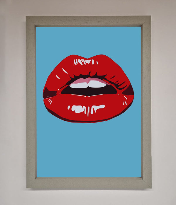 Red Lips Contemporary Framed Poster - Hi Society