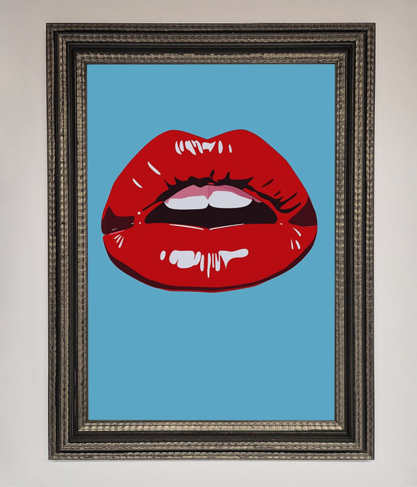 Red Lips Contemporary Framed Poster - Hi Society