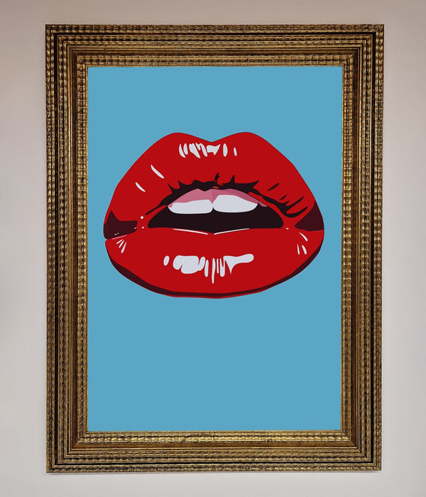 Red Lips Contemporary Framed Poster - Hi Society