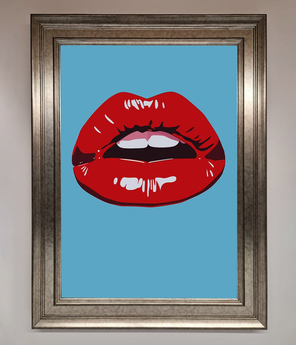 Red Lips Contemporary Framed Poster - Hi Society