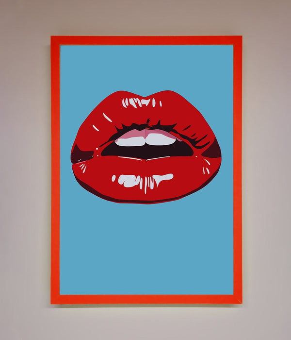 Red Lips Contemporary Framed Poster - Hi Society