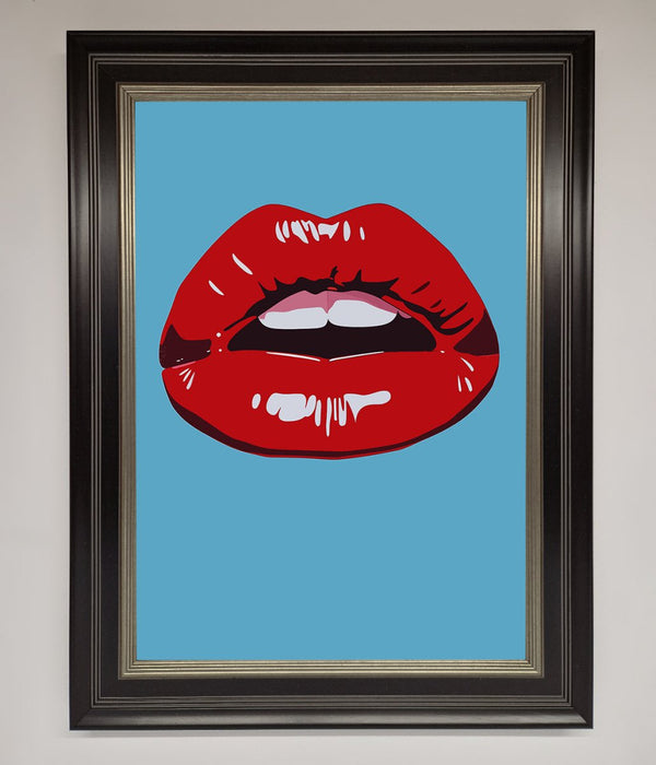 Red Lips Contemporary Framed Poster - Hi Society