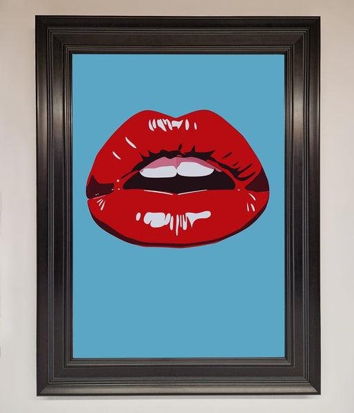 Red Lips Contemporary Framed Poster - Hi Society