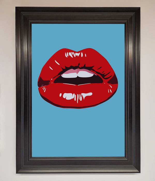 Red Lips Contemporary Framed Poster - Hi Society