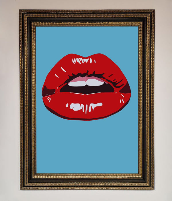 Red Lips Contemporary Framed Poster - Hi Society