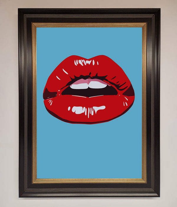 Red Lips Contemporary Framed Poster - Hi Society