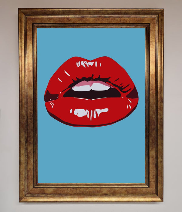 Red Lips Contemporary Framed Poster - Hi Society