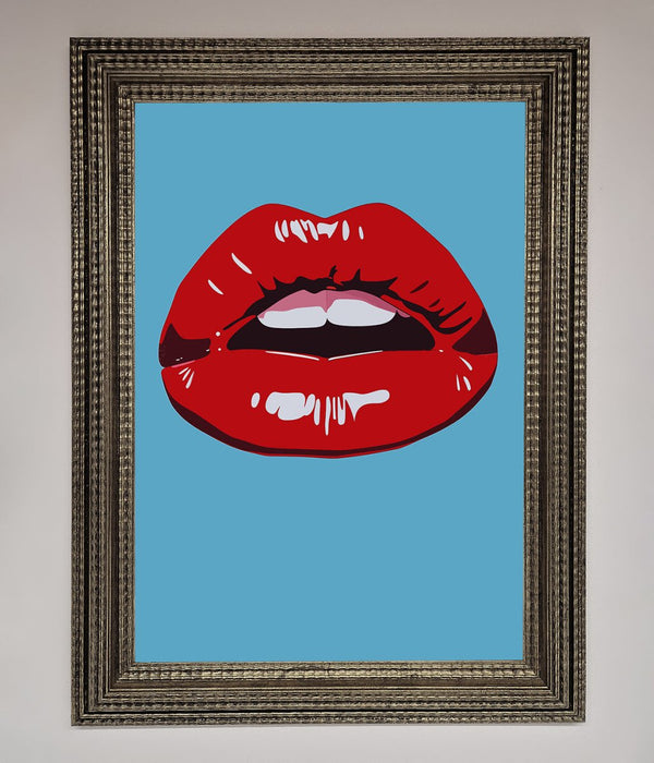 Red Lips Contemporary Framed Poster - Hi Society