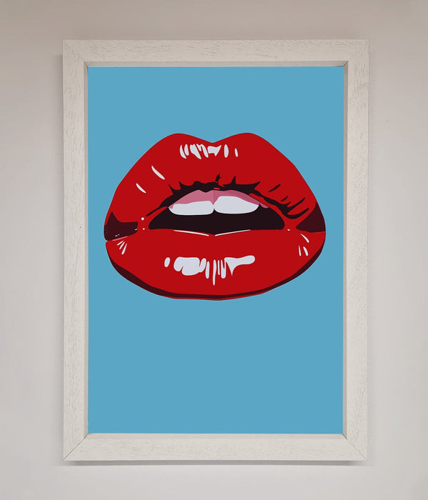 Red Lips Contemporary Framed Poster - Hi Society