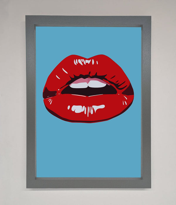 Red Lips Contemporary Framed Poster - Hi Society