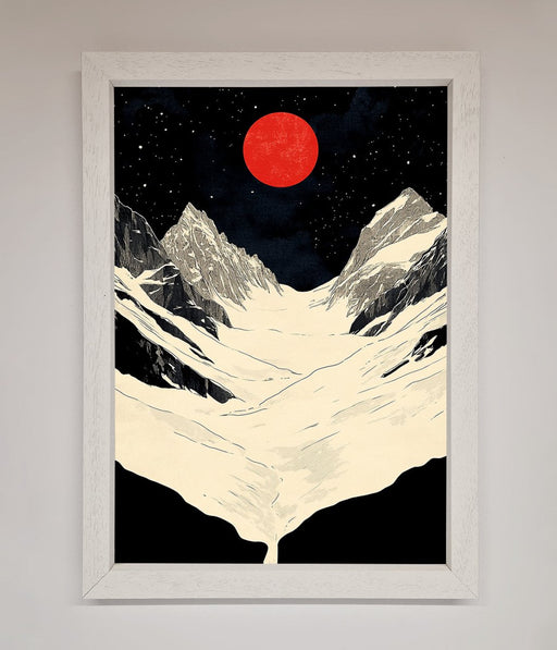 Red Moon On The Planet Framed Poster - Hi Society