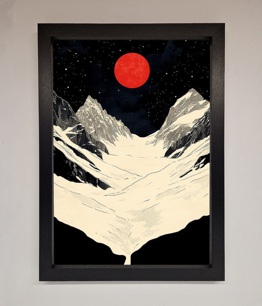 Red Moon On The Planet Framed Poster - Hi Society