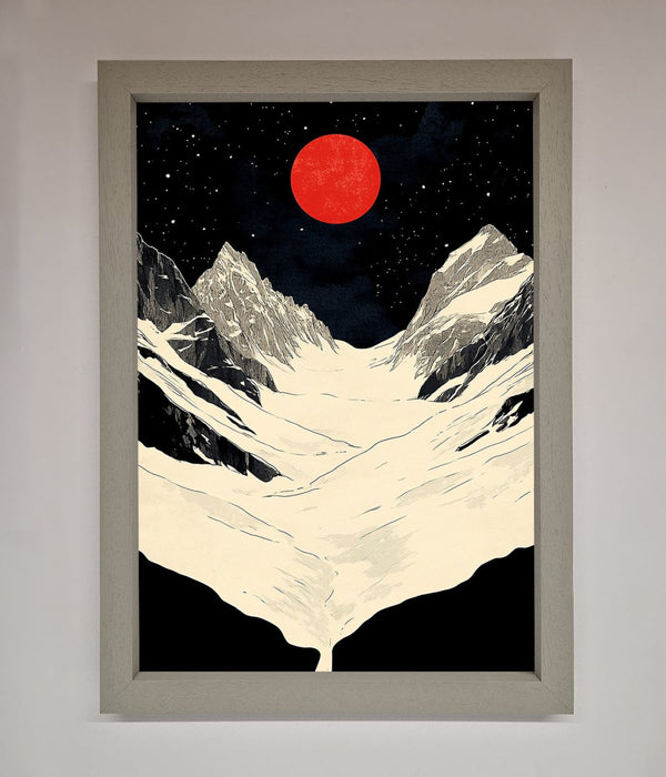 Red Moon On The Planet Framed Poster - Hi Society