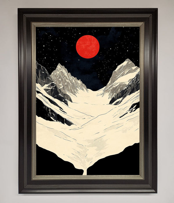 Red Moon On The Planet Framed Poster - Hi Society