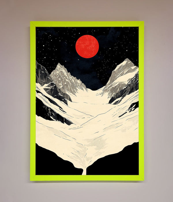 Red Moon On The Planet Framed Poster - Hi Society