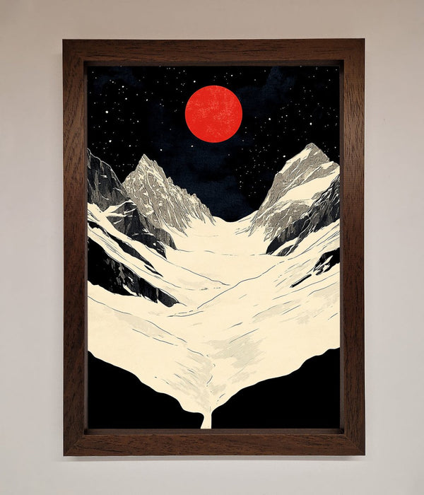 Red Moon On The Planet Framed Poster - Hi Society