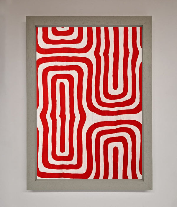 Red Waves Abstract Art Framed Poster - Hi Society