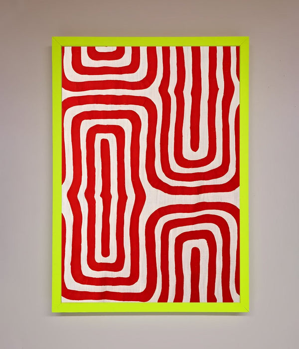 Red Waves Abstract Art Framed Poster - Hi Society